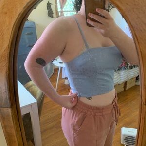 Floral Blue Crop Tank